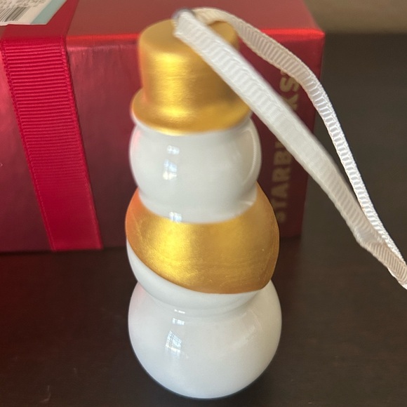 🎄Starbucks Ceramic White With Gold Accents Ornaments Set 2012 NWT - Picture 11 of 14